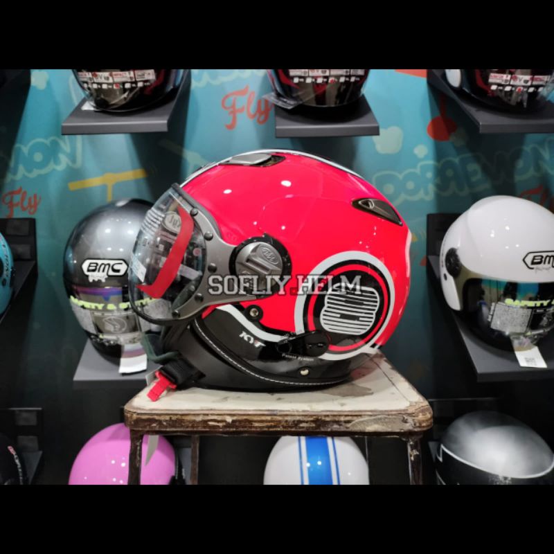 HELM KYT ELSICO #1 SUPER FLUO RED FLUO KYT HALF FACE