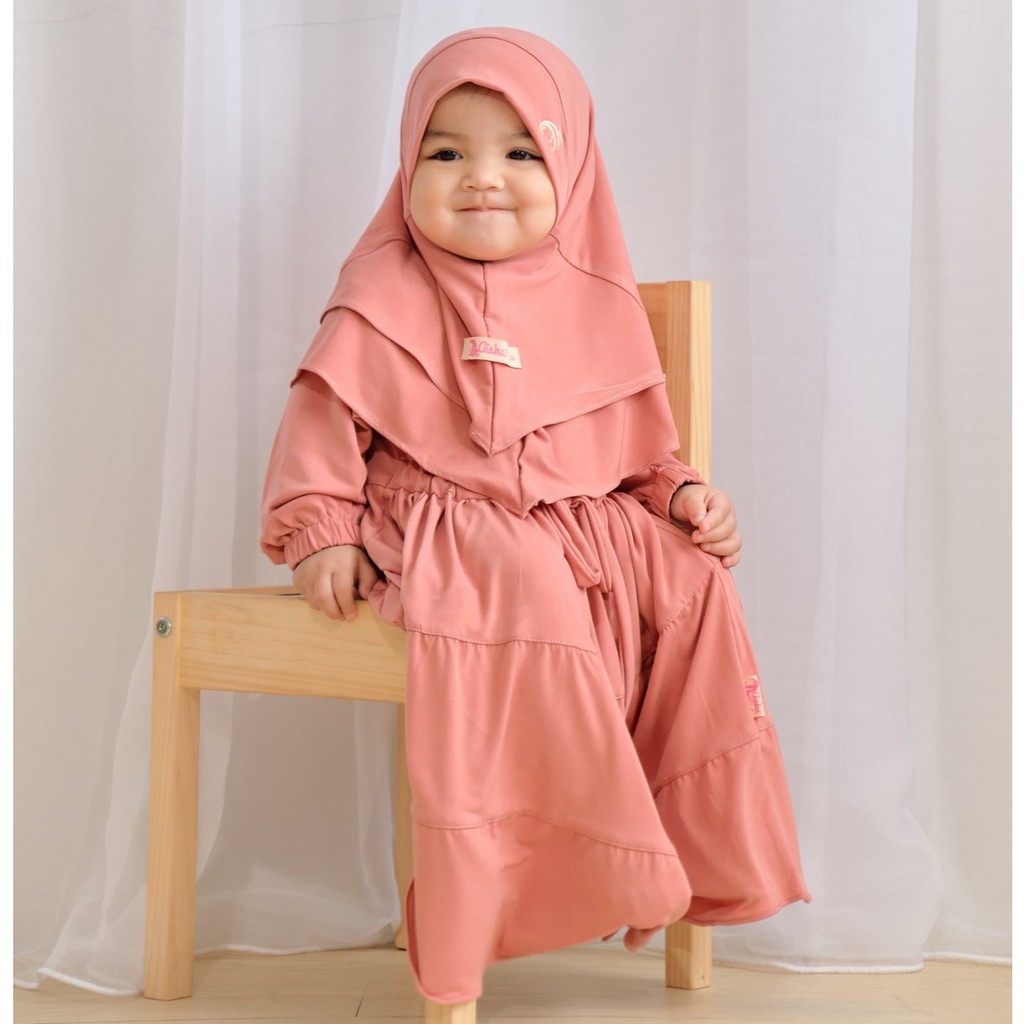 Gamis Anak Cantik Polos Akifah / Gamis Bayi Perempuan Aiska 0-4 Tahun / Gamis Bayi