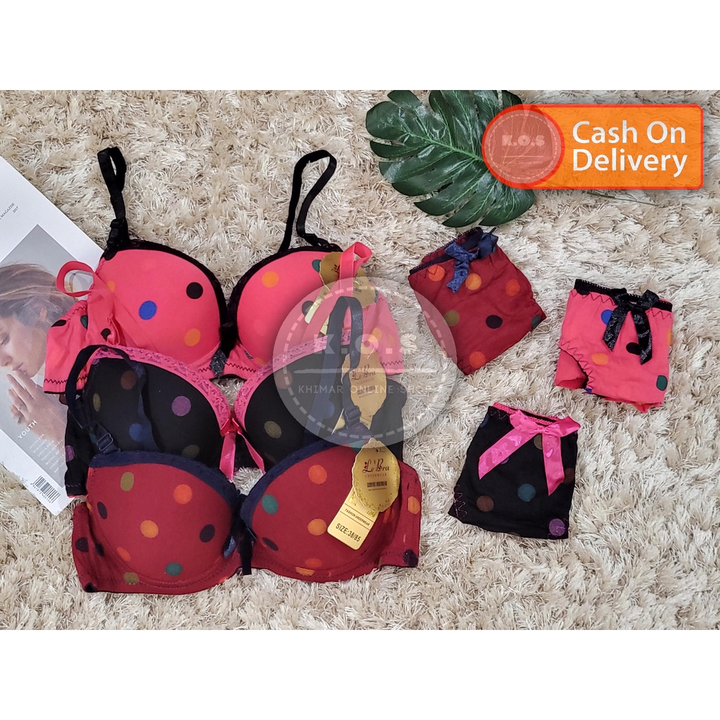 Bra kawat setelan dengan celana dalam wanita size 34-40