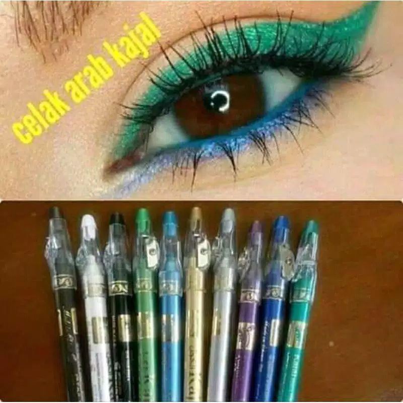 Celak/Eyeliner Kajal Arab warna warni ORI SAUDI+Rautan
