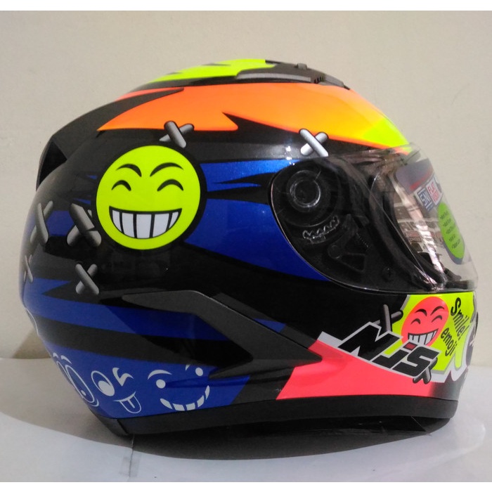 HELM NJS SHADOW N - 808 SMILE GUN METAL FLAT VISOR