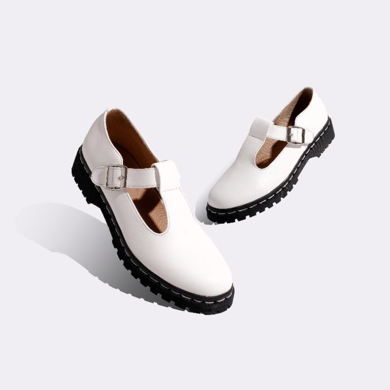 Sepatu Loafers Wanita KINARA SHOES Docmart Putih
