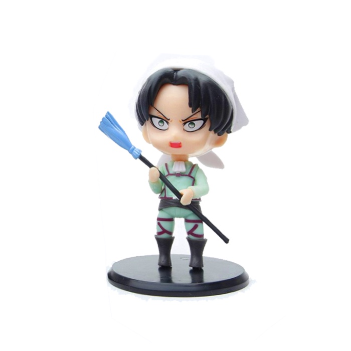 Action Figure Attack on Titan: Cute Kawaii Version - Levi Ackerman & Eeren Jeager-Levi Clean Angry