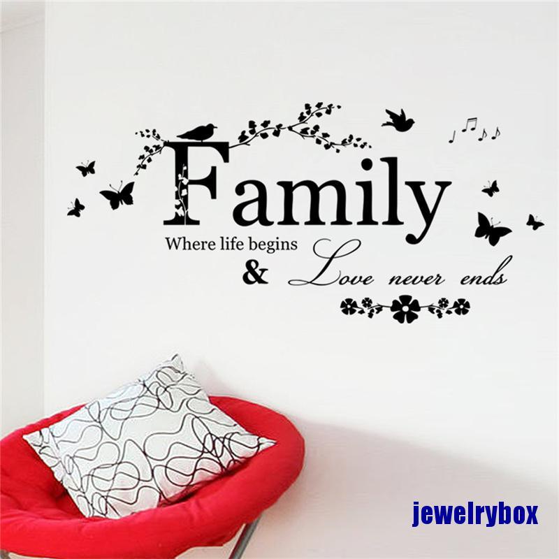 Stiker Dinding Desain Family Bahan Vinyl, Dapat Dicopot