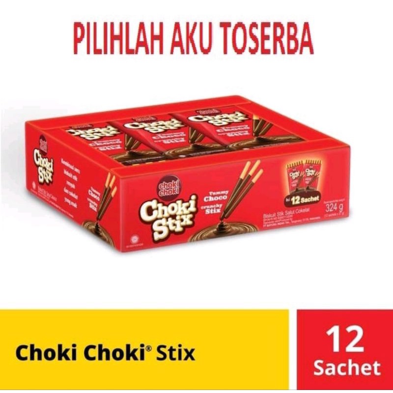 

1 box biskuit Choki stick salut cokelat 12s