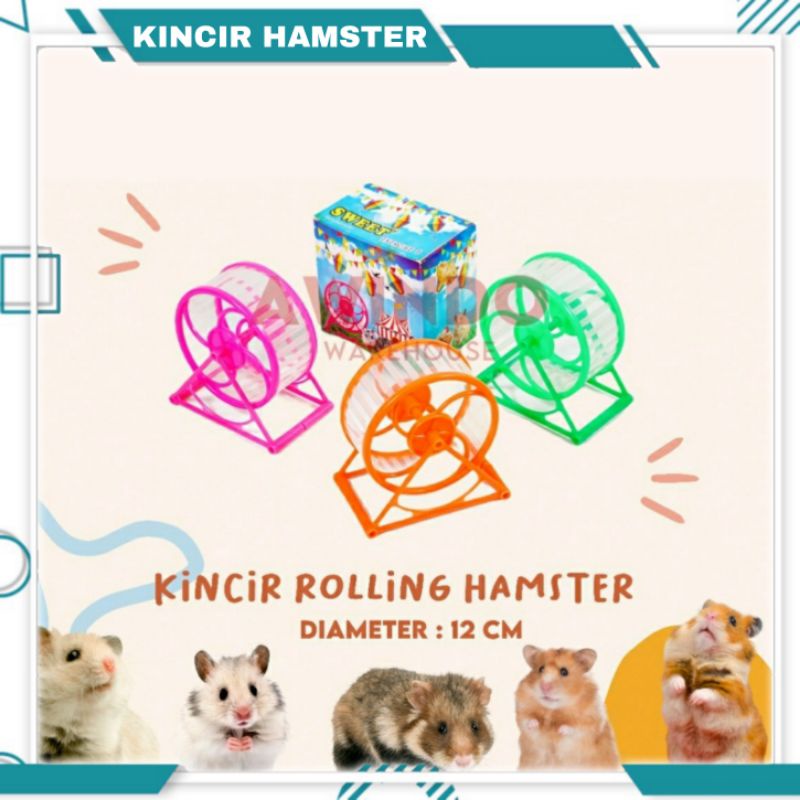 KINCIR ROLLING HAMSTER X8 12CM - Mainan Olahraga Jogging Wheel Lari Bola Roda Putar Hamster