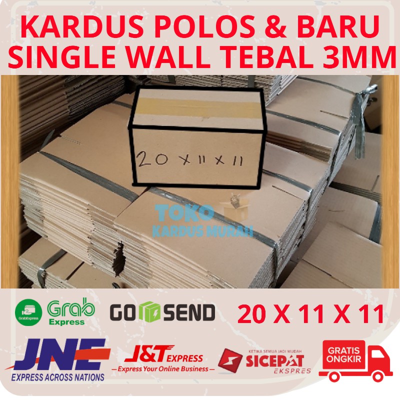 

Kardus Baru Box Polos Kotak Packing Karton Dus Bok Tebal 3mm Single Wall Harga 1 Lembar 20 x 11 x 11