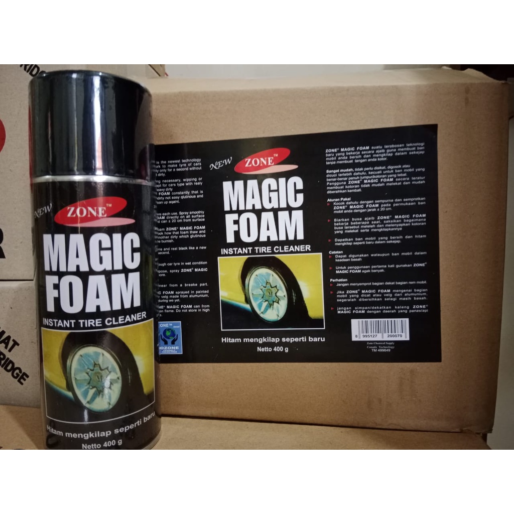 Pembersih Pengkilap Ban Mobil Motor ZONE Magic Foam  400 ml