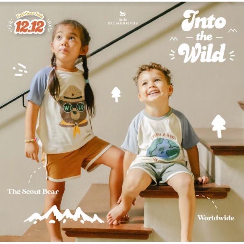 Little Palmerhaus INTO THE WILD / Setelan MOTIF Baju Tangan &amp; Kaki Pendek