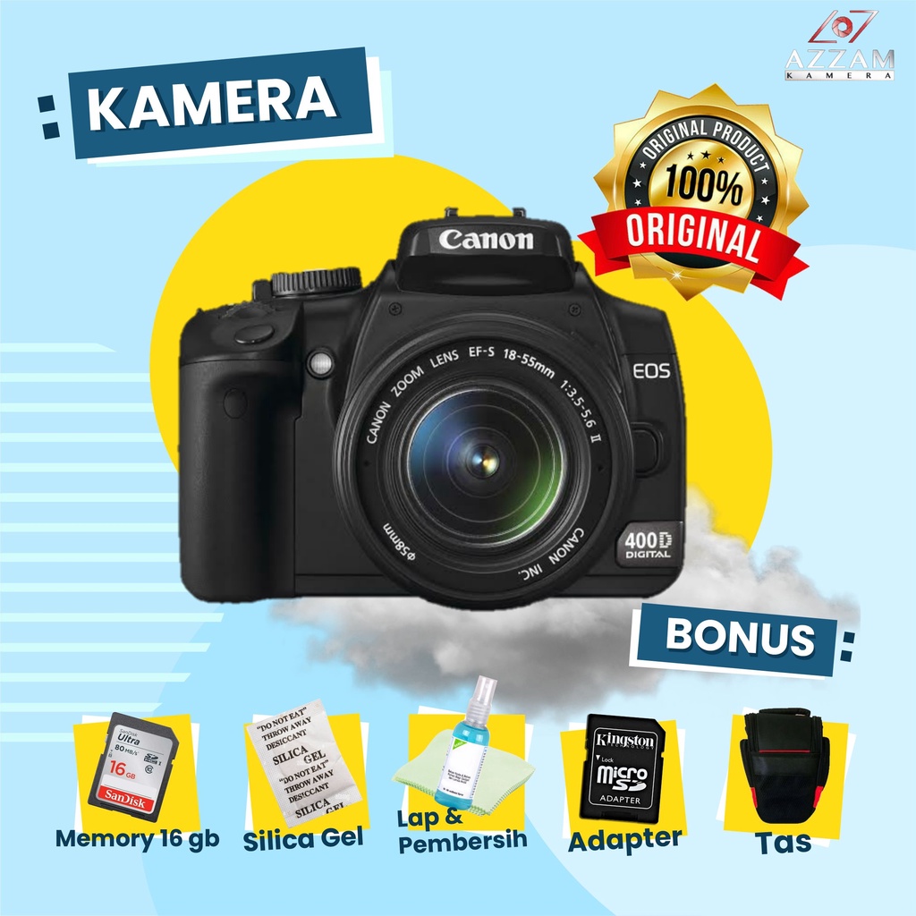 KAMERA DSLR CANON 400D / 1000D  Kit Second Camera Canon Bekas Terbaik dan Termurah Untuk Pemula