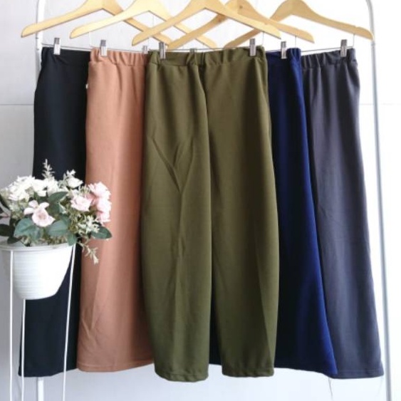 BUMIL / JUMBO EDISI 3XL-5XL✅ KULOT LOOSE PANTS ~ SAKU ADA / MELAR NYAMAN | Warna Cantik | MATT CREPE Berkualitas celana panjang wanita/big size 90kg/bawahan muslimah/kasual harian ootd/original