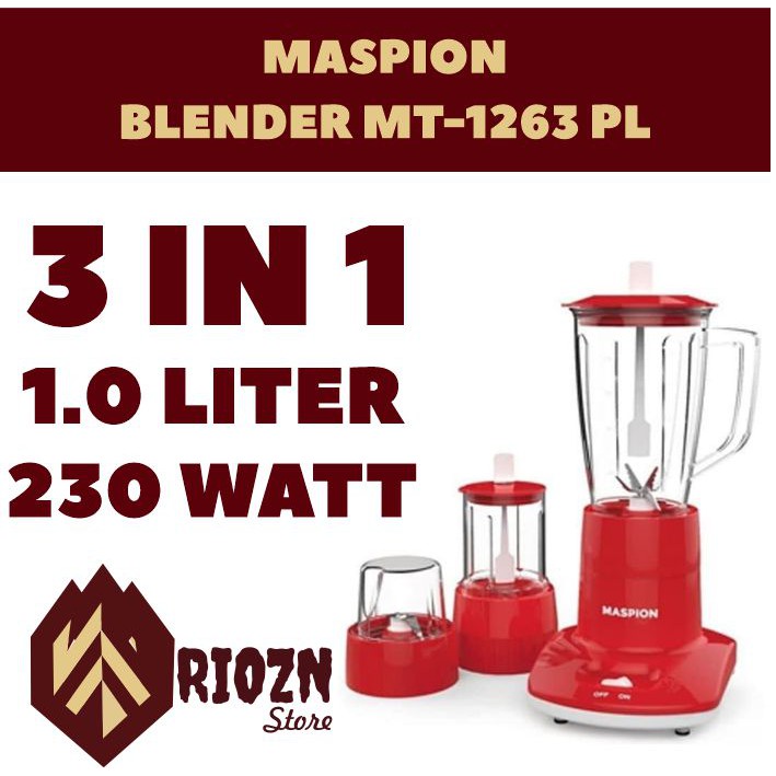 Blender Plastik Maspion 3in1 MT-1263PL 1 Liter