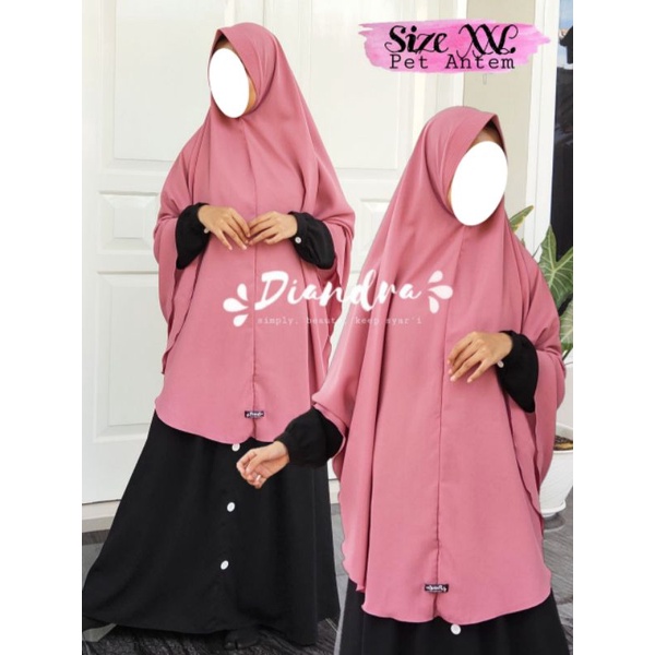 Khimar Syar'i Jumbo Diandra Hijab Wollycrep XXL PET