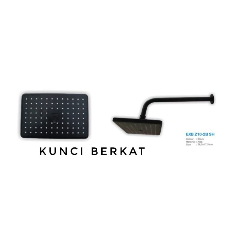 Wall Shower Black Kotak/Shower Head Hitam Square/Sower Air Hujan