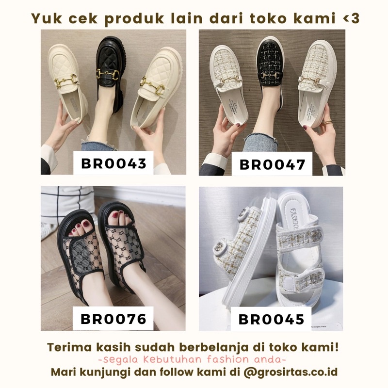 GROSIRTAS BR0047 Sepatu Sandal Flat Wanita Import Fashion-1