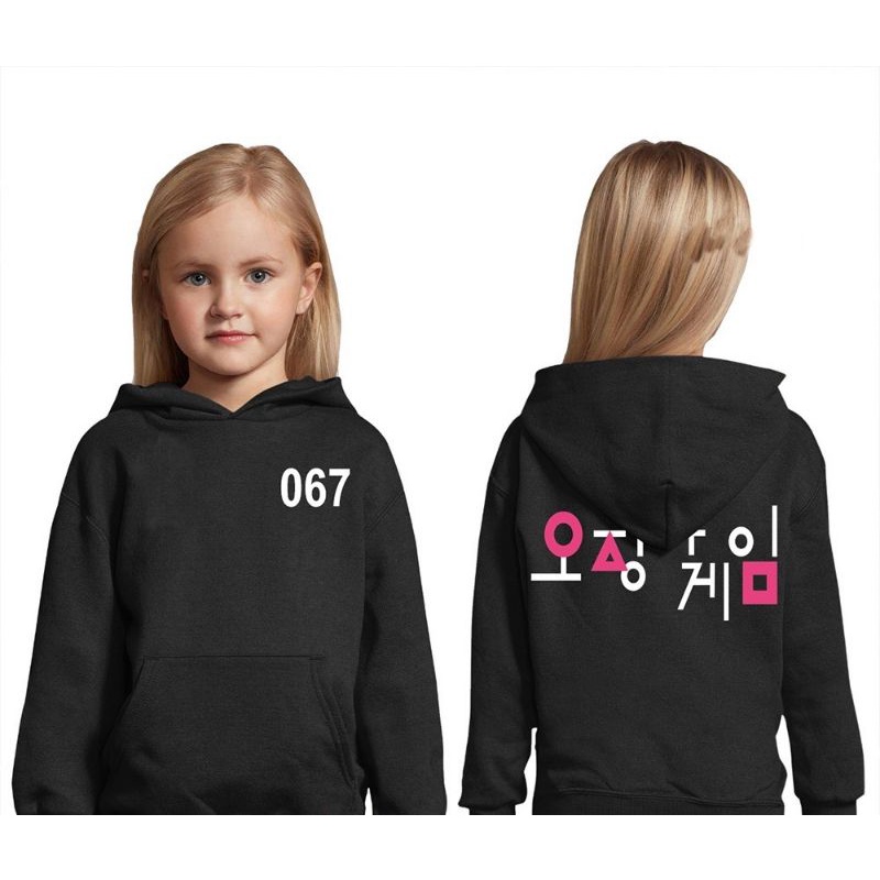 Sweater Hoodie anak  Squid Game Uniform 722 Bisa Request Nomor