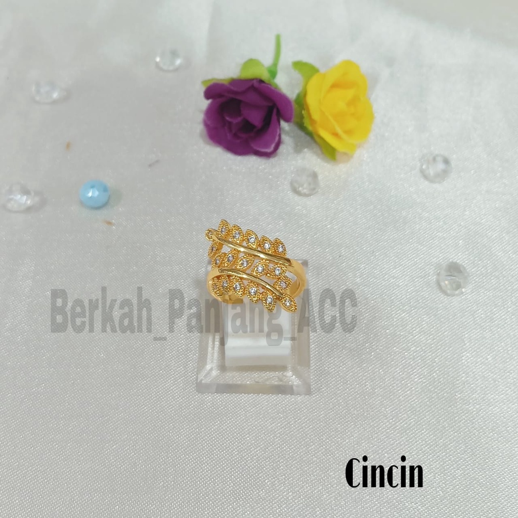 GELANG+CINCIN DAUN SUPER ELEGAN KOREA PERHIASAN ANTI KARAT DAN ANTI LUNTUR