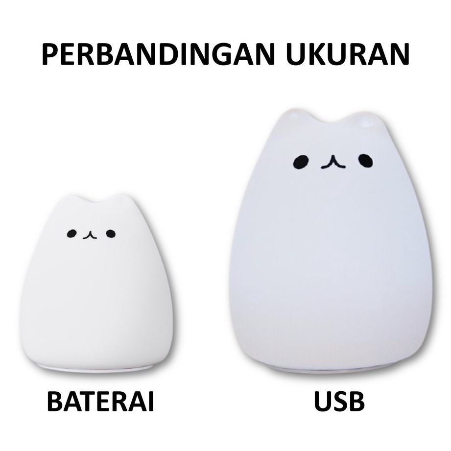 SH8 Lampu Tidur Kucing LED RGB Light Little Cat Model Cute Cat - LJC-124 AMT