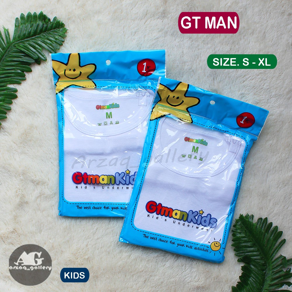 OBLONG GT MAN KIDS | kaos oblong anak gt man | gtman | pakaian dalam gtman kaos polos putih