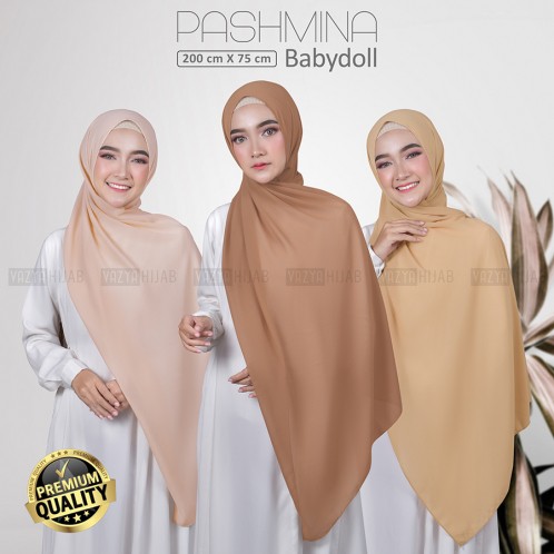 PASHMINA CERUTI BABYDOLL 200 x 75 Hijab Jilbab Kerudung Pasmina Ceruty Panjang Anti Kusut Terbaru