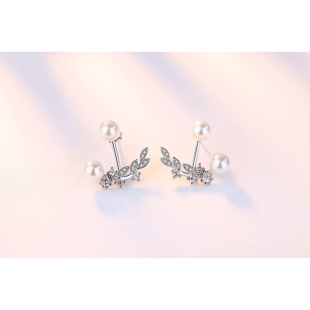 925 Perak Anting-Anting Wanita Anting-Anting Daun Perhiasan Fashion EH00014