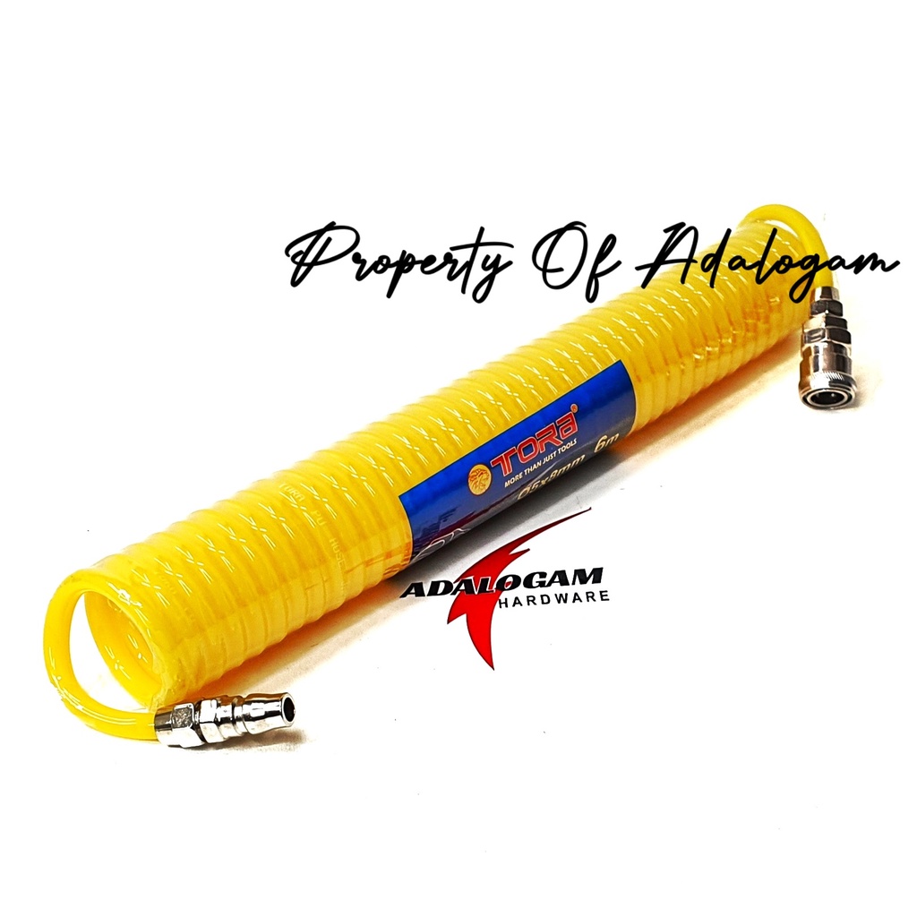 TORA Recoil Hose 9 Meter Yellow - Selang Kompresor Spiral 9M