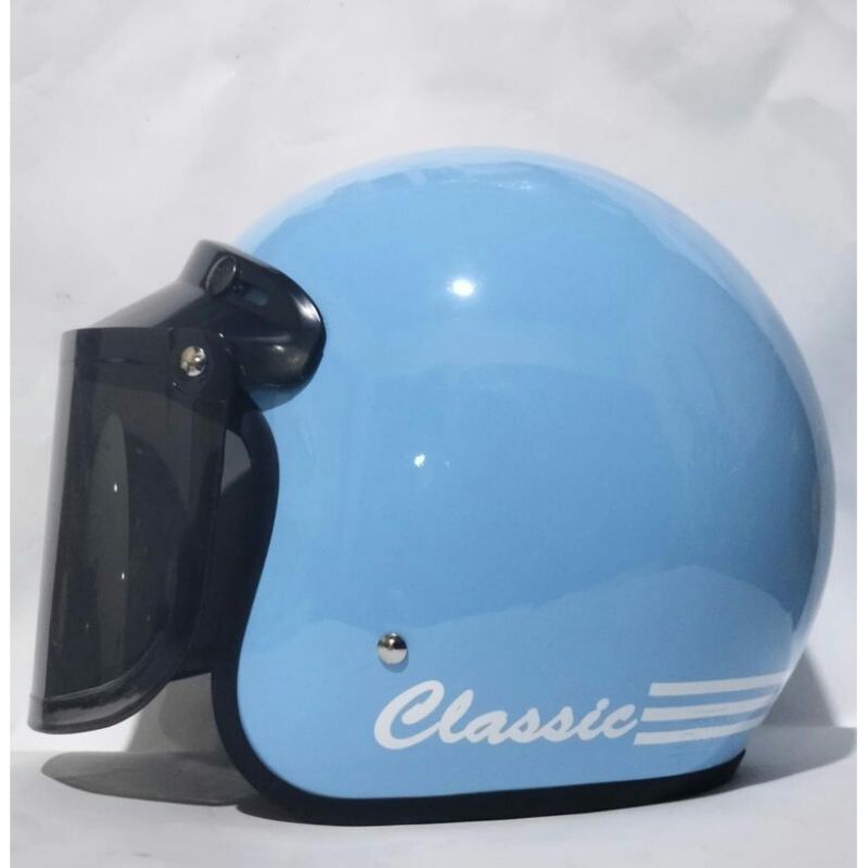 Helm Bogo Retro Classic Dewasa SNI Murah (Biru Muda)