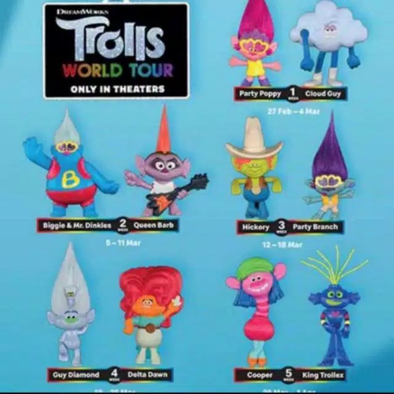 HAPPY MEAL MCD TOYS TROLLS MCDONALD'S TOY TROll MAINAN HAPPY MEAL