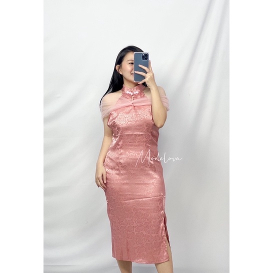BM- 0989# Roseline Qipao Dress Cheongsam Mewah Dress Sincia Dress Imlek Dress Premium Import Fashion Import