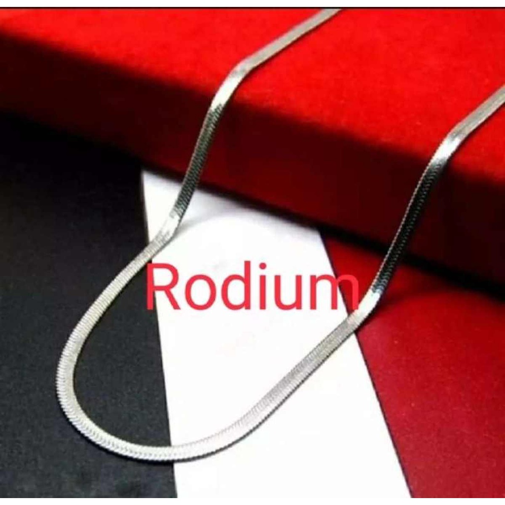 Kalung Titanium Pria Dan Wanita Model Gepeng Pipih Belut Anti Karat Dan Luntur Tahan Air