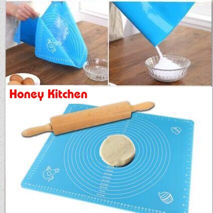 HONEY KITCHEN SILICON MAT 50X40 CM TATAKAN BAKING ROTI PIZZA FONDANT