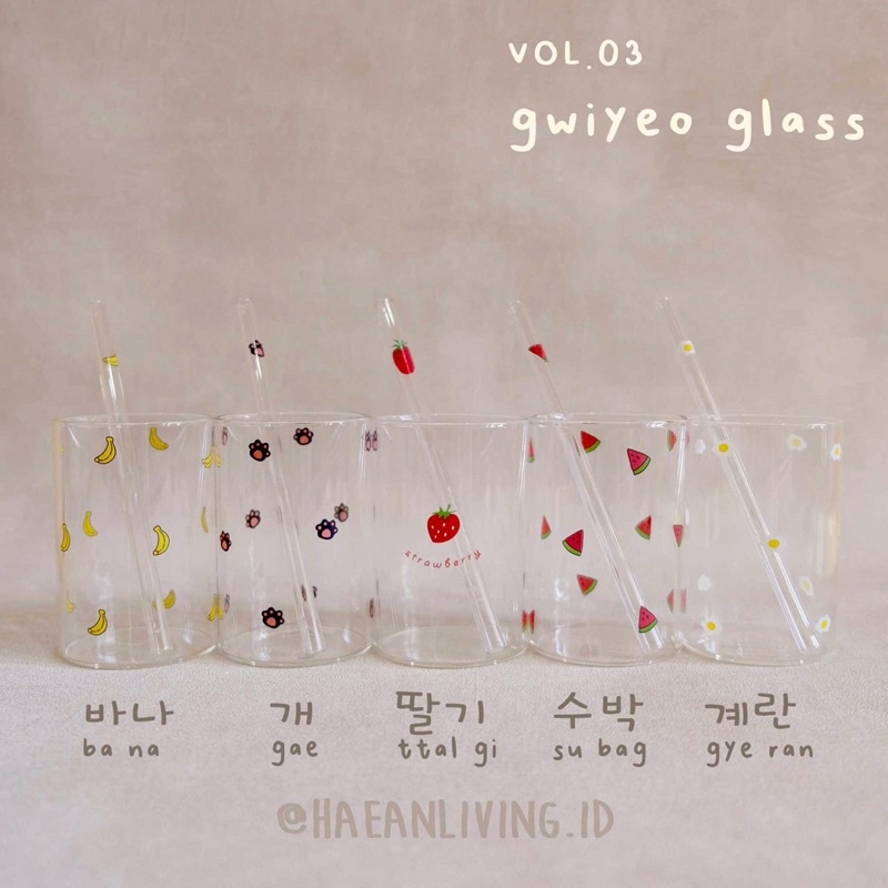 Gwiyeo Glass | Gelas Korea | Home Cafe Korean Glass | Gelas susu