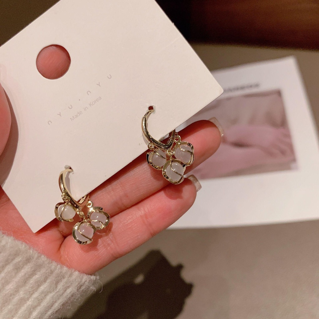 Lily Anting Fashion Perhiasan Hadiah Wanita Pernikahan Opal Ear Stud