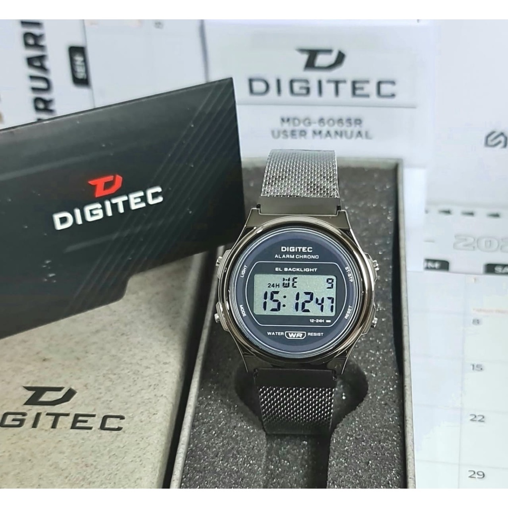 Jam Tangan Wanita Digitec 6065 Digital Rantai Pasir Original Water Resistant