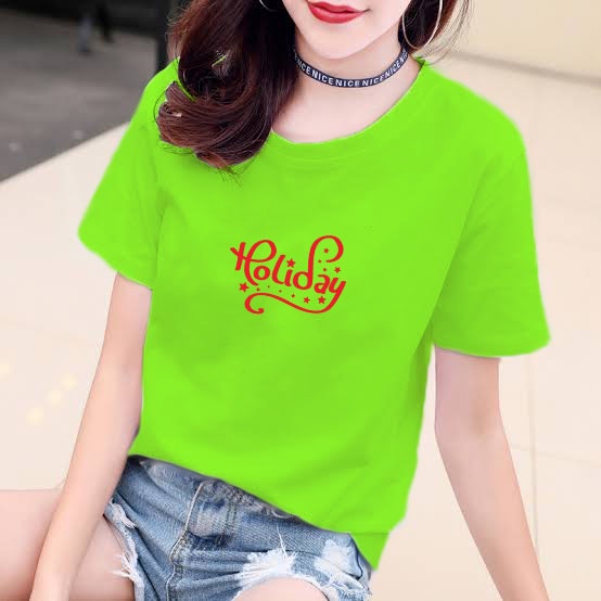 YOURSTYLE1119 - KAOS HOLIDAY BAJU KAOS WANITA DISTRO UNISEX OVERSIZE JUMBO KEKINIAN TERLARIS