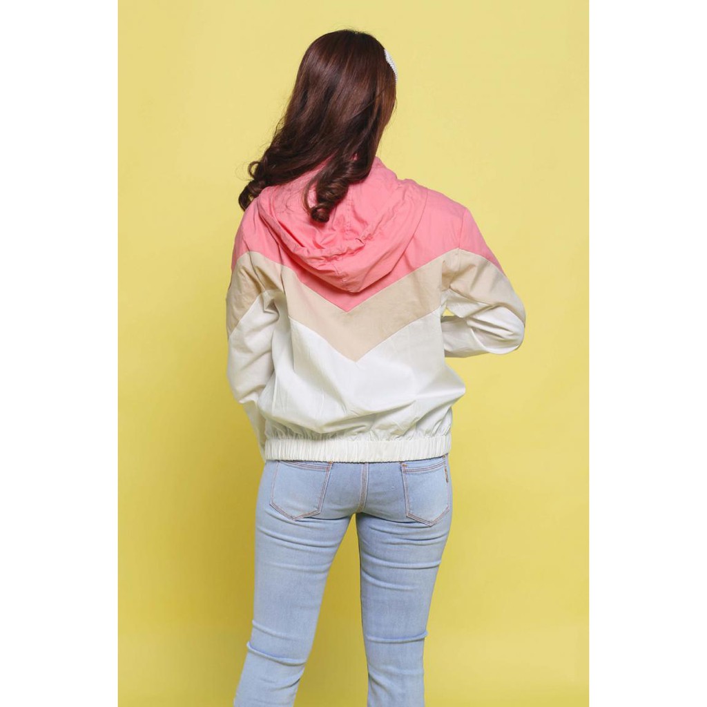 Colour Space Jacket Mix Colour Jacket Wanita Jaket Kekinian Fashion Jacket Hoodie Wanita