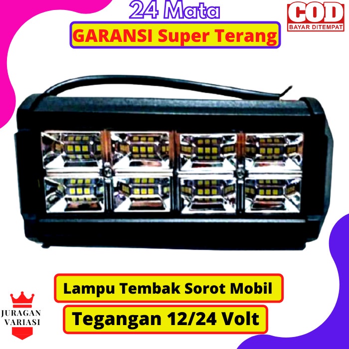 Lampu Variasi Led Tembak Sorot Kabut Motor Mobil Truk Truck 24 Mata 12/24 Volt