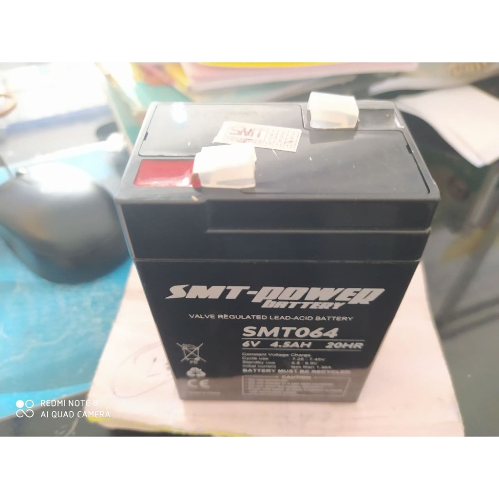 BATERAIN KERING/AKI KERING LAMPU SENTER SMT 6V/4,5AH SMT064