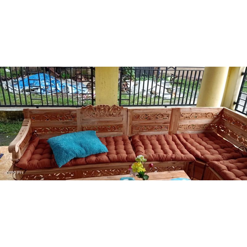 SET alas duduk kursi kayu pojok