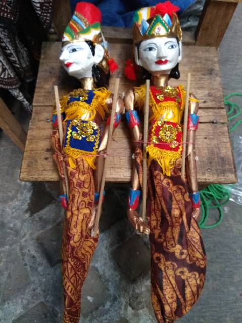 TERMURAH! SEPASANG WAYANG GOLEK RAMA SHINTA BATIK 3D COUPLE 30x8 cm PAJANGAN HIASAN DEKORASI DINDING