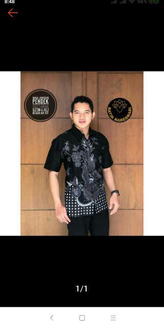Naga Series Nareswari Kemeja Batik Lengan Pendek Katun Halus Fashion Pria Batik Seragam Batik