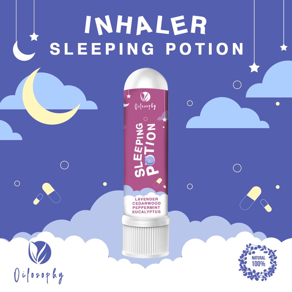 Inhaler Sleeping Potion - Essential Oil Aroma Terapi Ekaliptus Aromatheraphy Lavender Inheler Hidung Minyak Essensial Insomnia Inhaler Obat Susah Tidur Herbal Obat Sulit Tidur Paling Ampuh - Alat Hisap Hidung Penyegar Napas Alat Hirup Pelega Tenggorokan