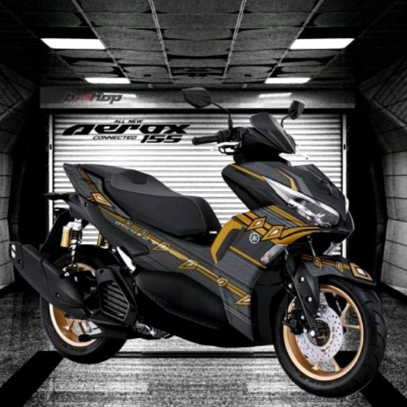 sticker decal full body aerox connected gold black phanter