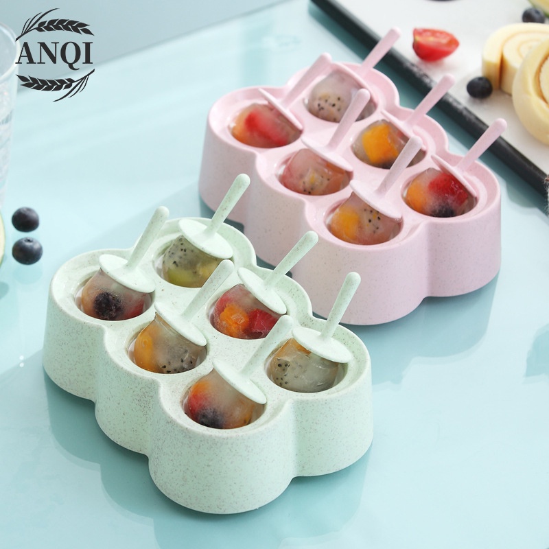 Cetakan Eskrim 6 Slot Es Loli DIY Beserta Lucu Es Batu Bulat Bola Ice Ball Maker Silicone