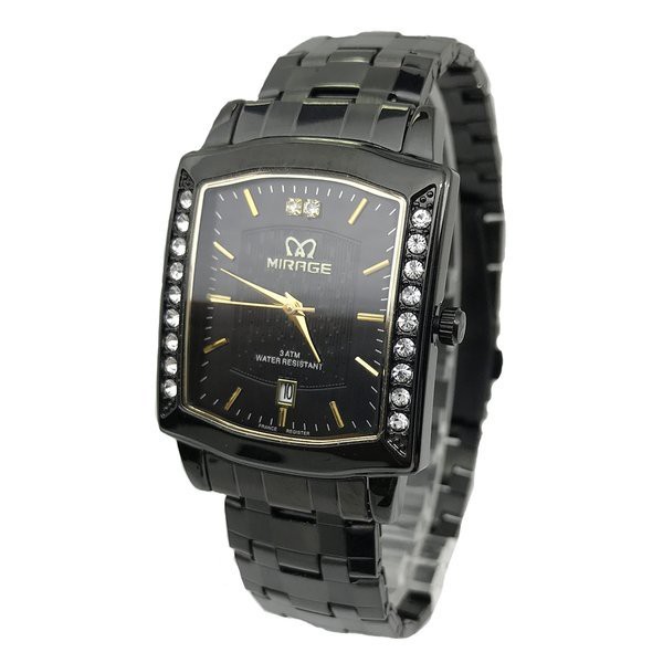 Jam Tangan Pria Mirage 7442 Full Hitam Original . WATER RESISTANT 3 ATM