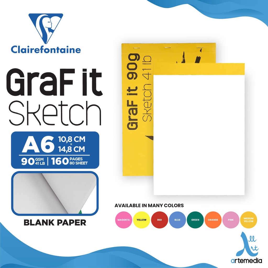 

Clairefontaine A6 Graf It White Sketch Pad Sketchbook