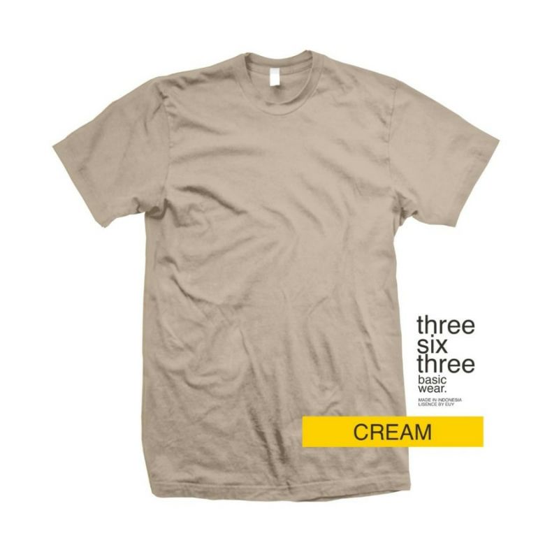 Kaos Polos Kaos Cewek Kaos Cowok T Shirt (Cream)