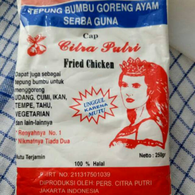 

TEPUNG BUMBU GORENG AYAM SERBA GUNA MERK CITRA PUTRI - TEPUNG PUTRI