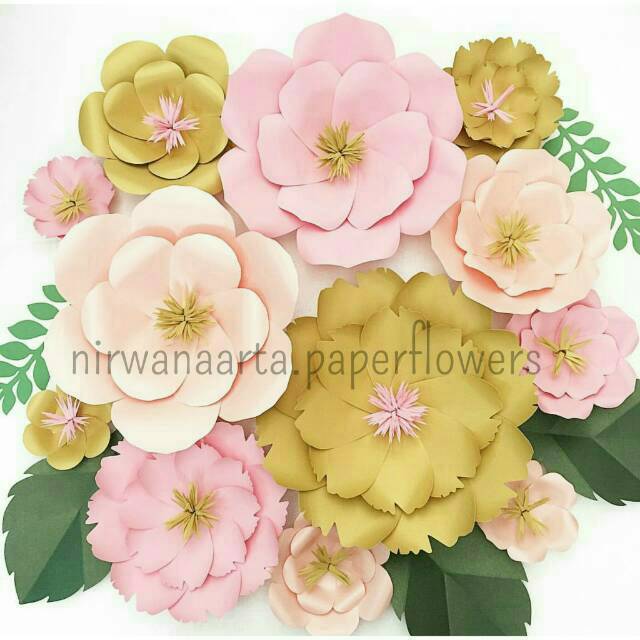 Template paper flower / cetakan bunga/ pola bunga / paper flower backdrop
