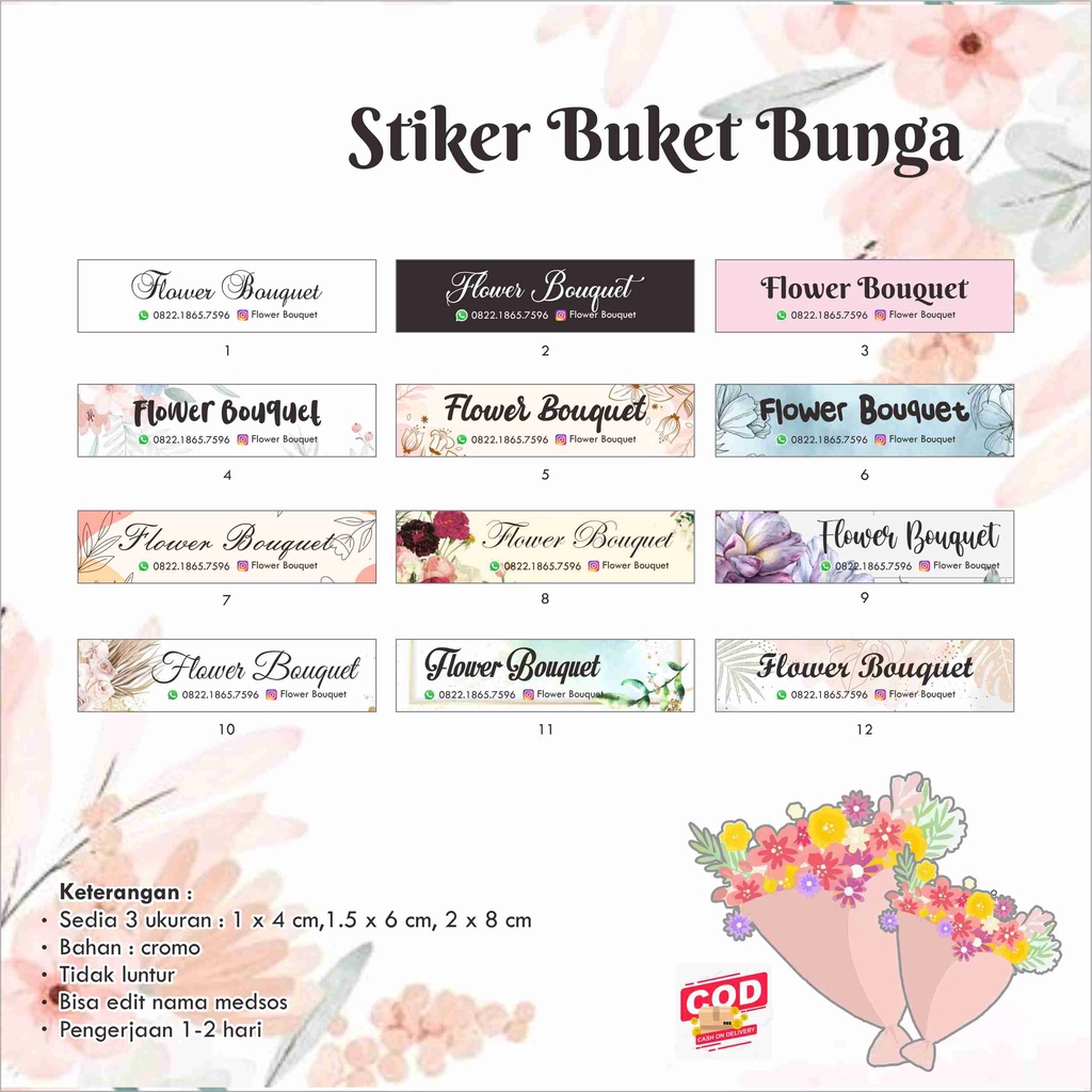 Jual Stiker Bunga / Buket / Bouquet / Flower Shopee Indonesia